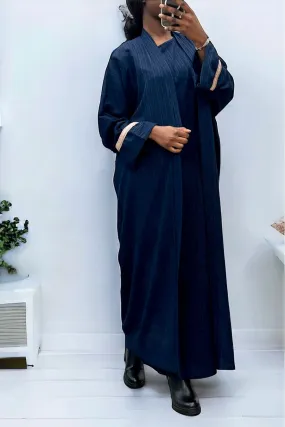 Abaya 2 pièces robe et kimono marine très class