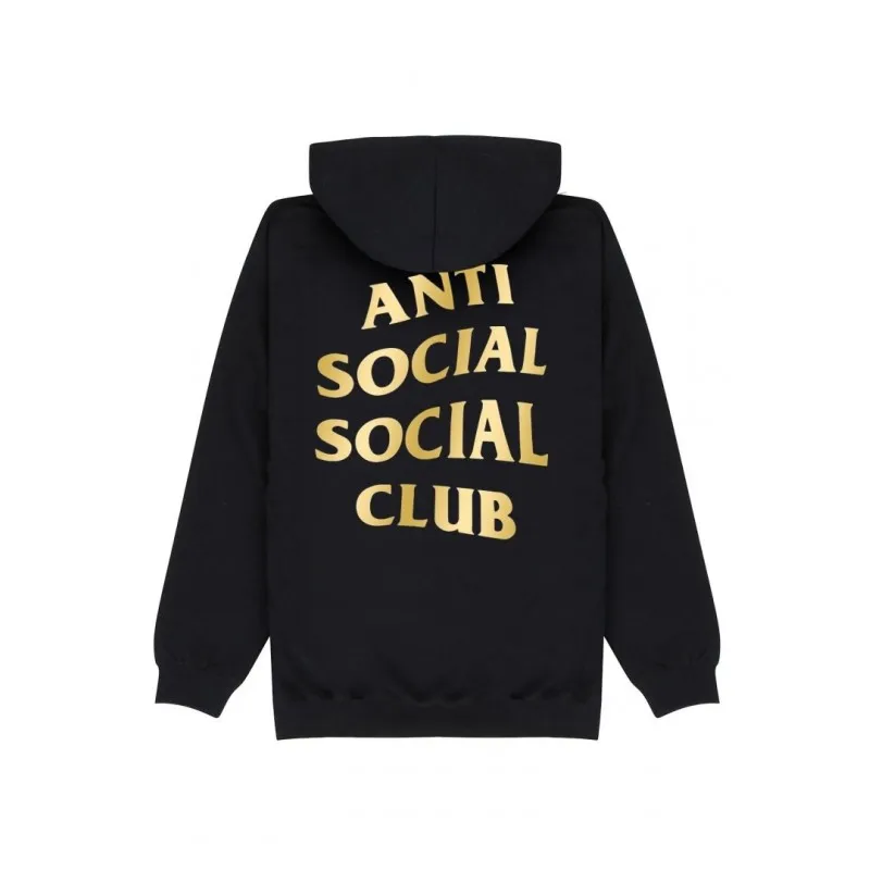 ANTI SOCIAL SOCIAL CLUB - SWEAT CAPUCHE HOODIE BLACK  GOLD FONT