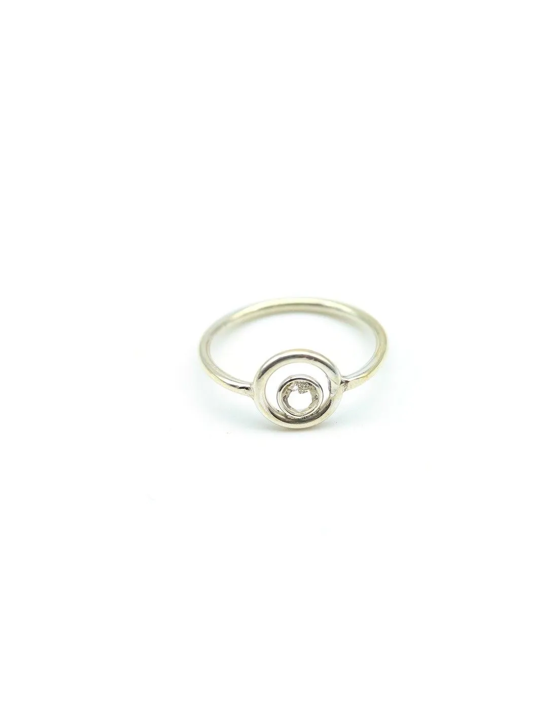 Bague argent ronde et quartz