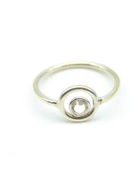 Bague argent ronde et quartz