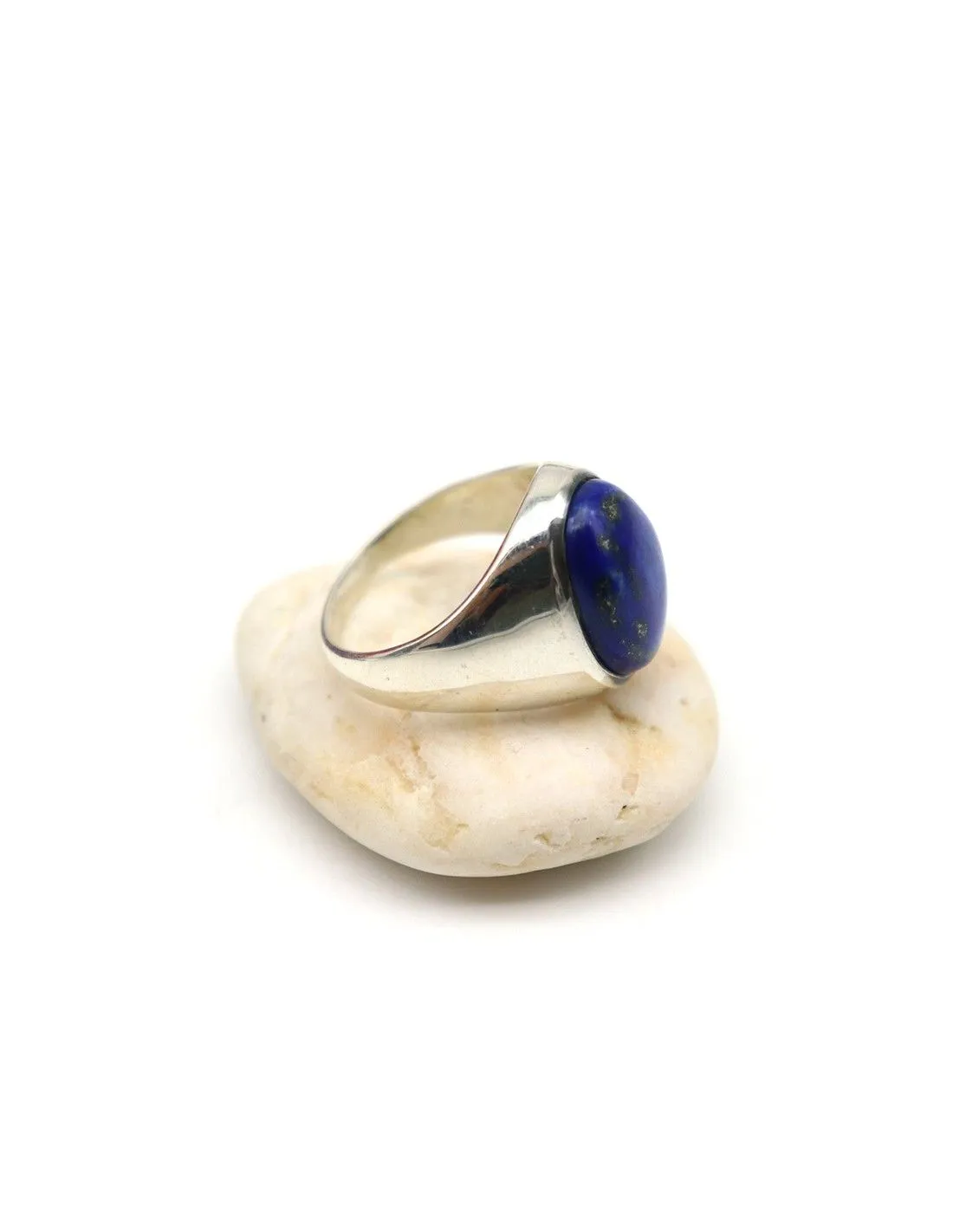 Bague homme argent et lapis lazuli