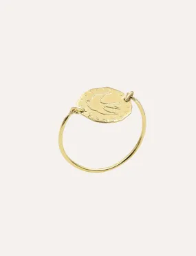 Bague Lutèce motif colombe plaqué or