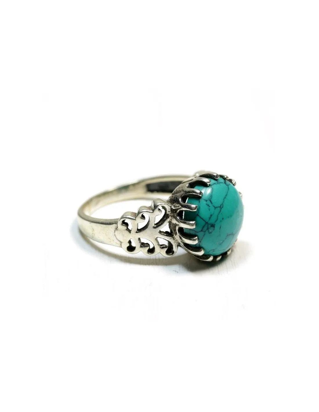 Bague turquoise argent ajouré