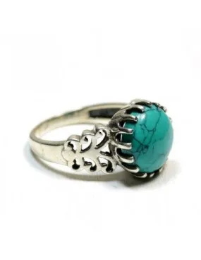 Bague turquoise argent ajouré