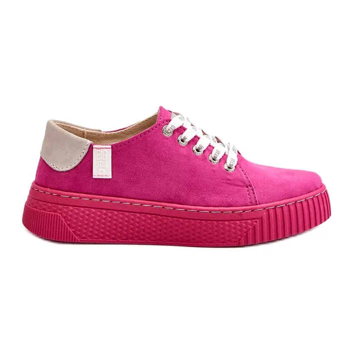 Baskets pour femmes avec système de mousse à mémoire de forme Big Star NN276004 Fuchsia rose