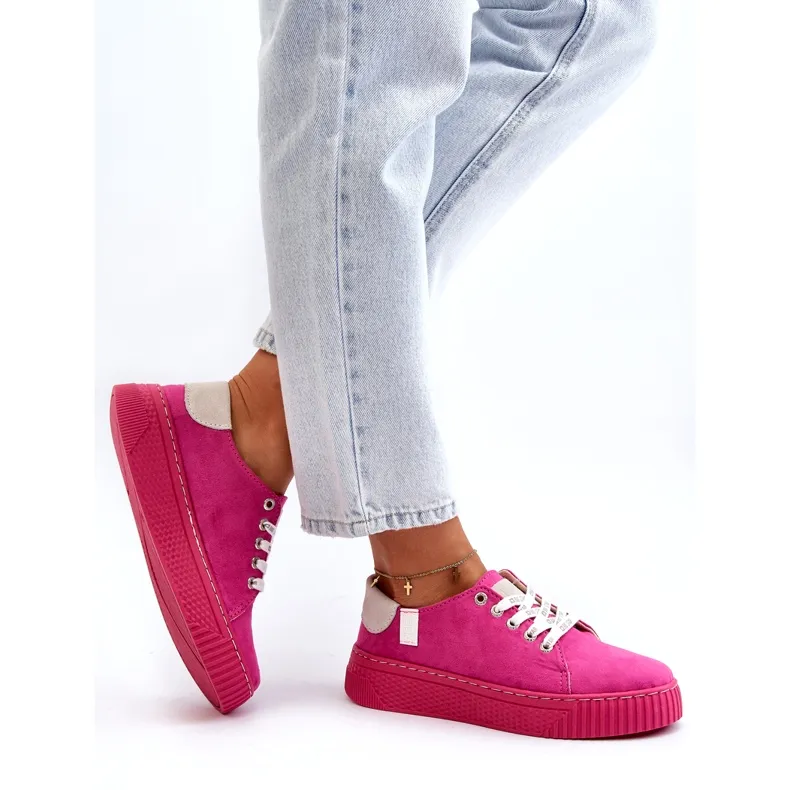 Baskets pour femmes avec système de mousse à mémoire de forme Big Star NN276004 Fuchsia rose