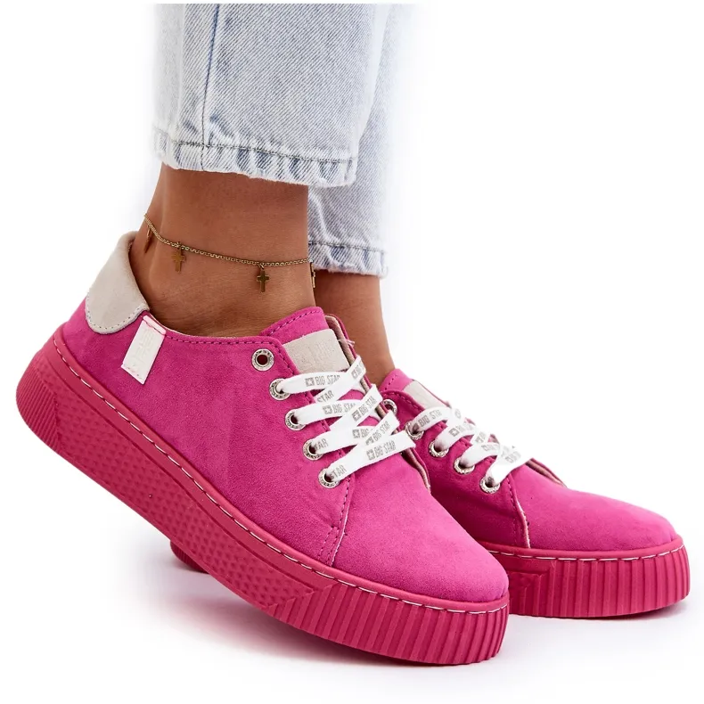 Baskets pour femmes avec système de mousse à mémoire de forme Big Star NN276004 Fuchsia rose