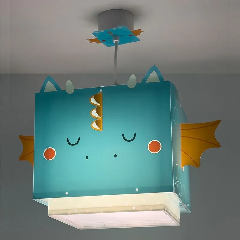 Blauwe kinderkamer hanglamp, Draakje