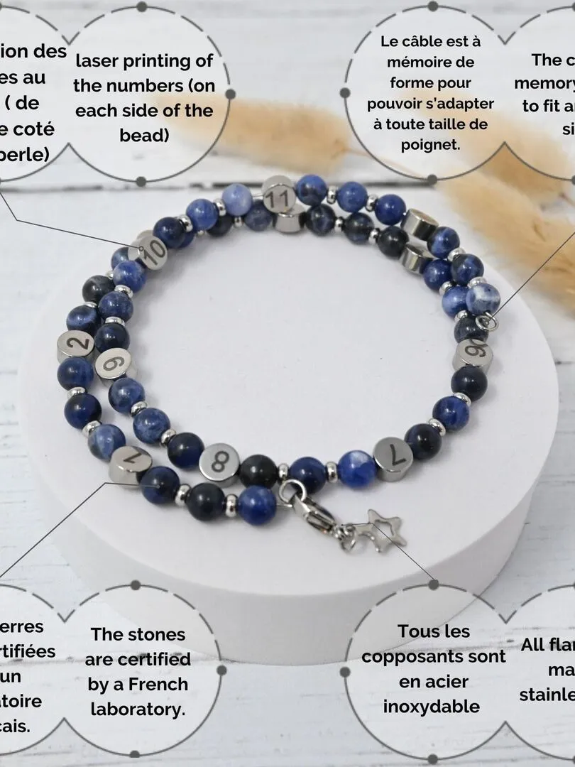 Bracelet d'allaitement - Sodalite - Bleu foncé