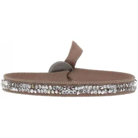 Bracelet Les Interchangeables A24987 - Bracelet Tissu Beige Cristaux Swarovski Les Interchangeables | 3 Suisses