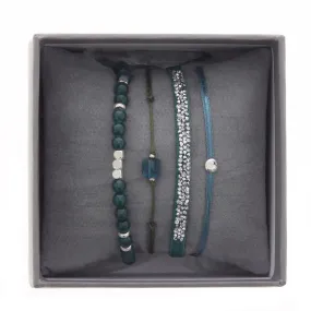 Bracelet Les Interchangeables A38643 - Bracelet Tissu Bleu Cristaux Swarovski Les Interchangeables | 3 Suisses