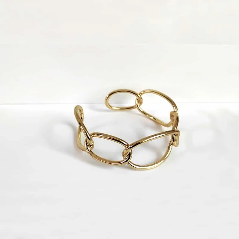 Bracelet manchette chaine dorée • Vintage Univers