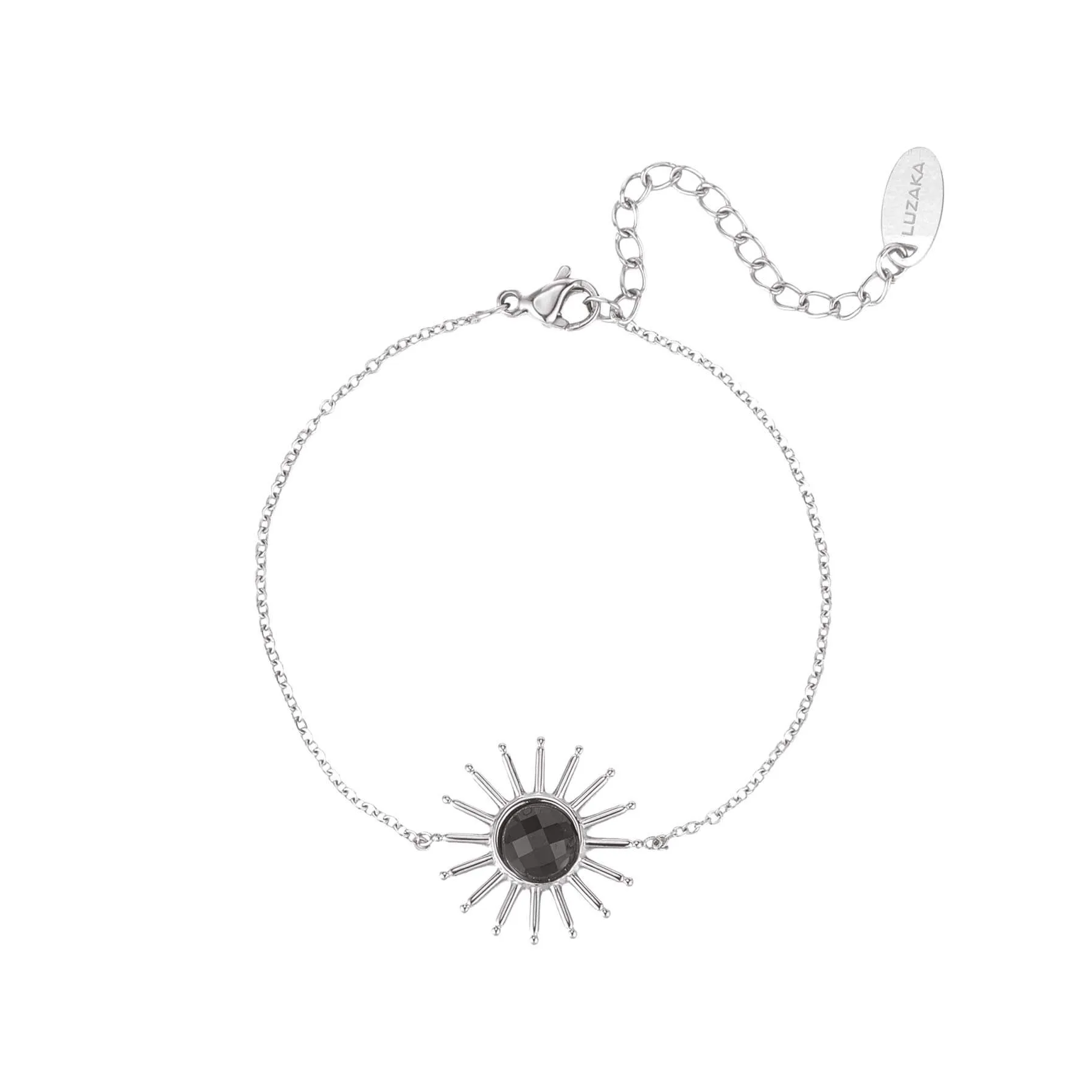 Bracelet Sun acier Obsidienne