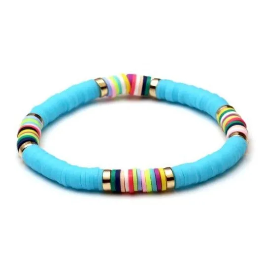 Bracelet Surf - Rondelle Heishi Bleu