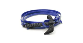 Bracelet Viking Hache MIDGARD bleu foncé