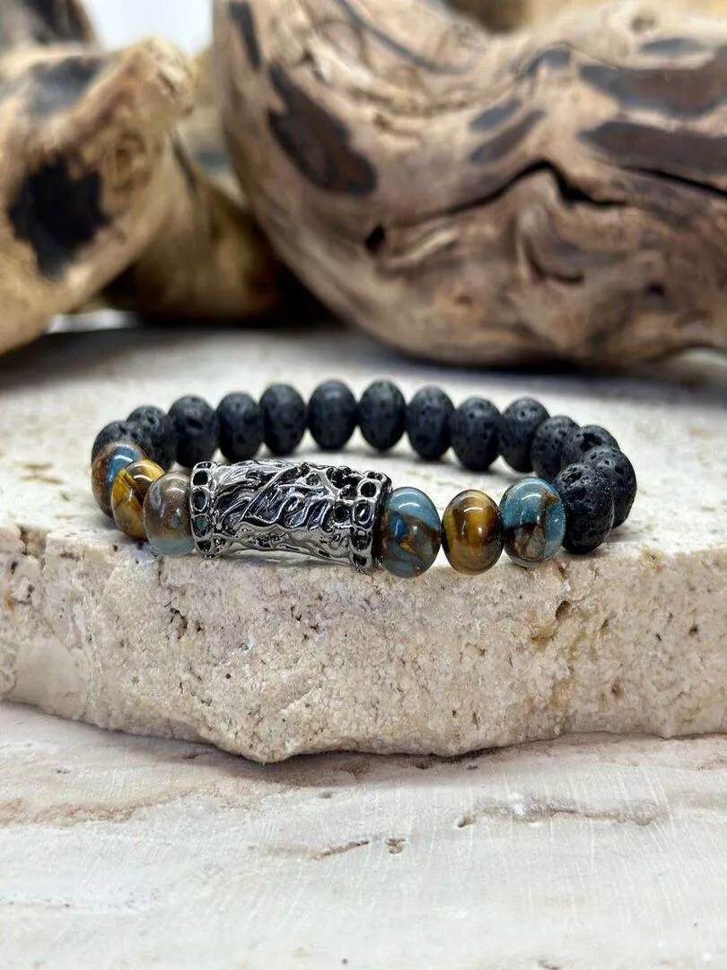 Bracelet Zen en quartz mosaic - Noir