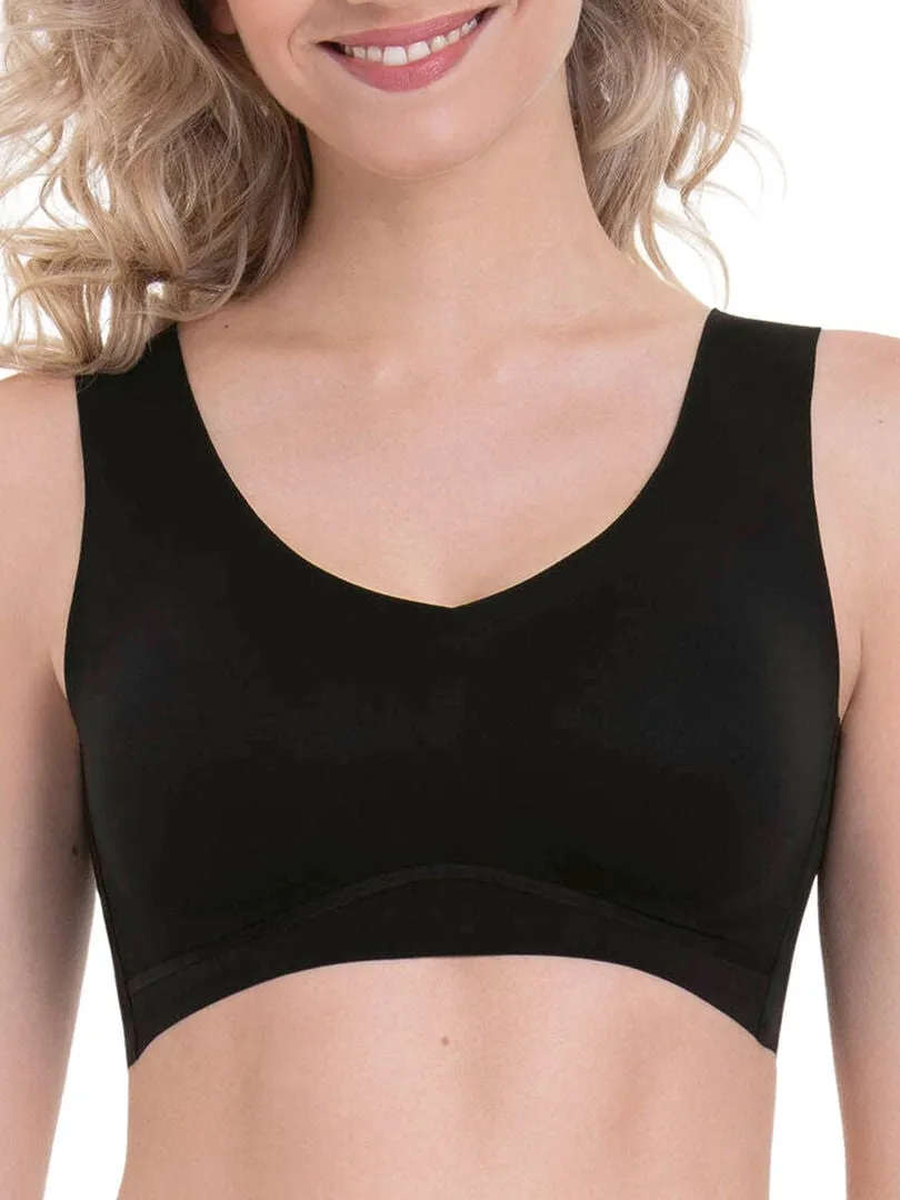 Brassière sans coutures coussinets amovibles Essential - Noir