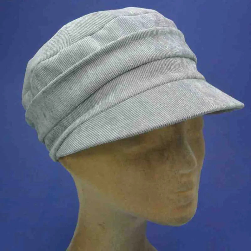 Casquette femme en velours milleraies couleur nuage | Casquette femme