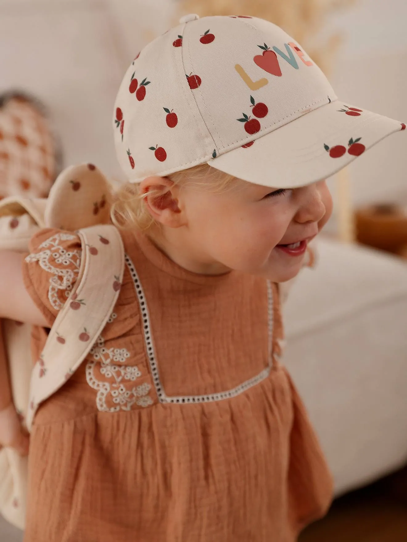 Casquette pommes bébé fille écru - Vertbaudet