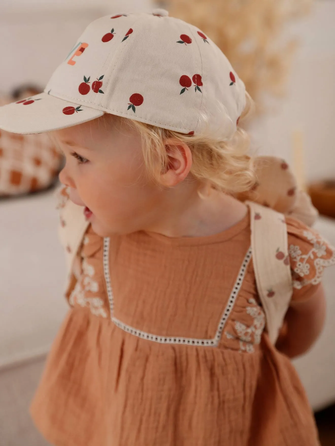 Casquette pommes bébé fille écru - Vertbaudet