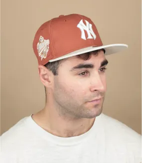 Casquette snapback NY terracota - Casquette MLB Patch 9Fifty NY terracota ivory New Era : Headict