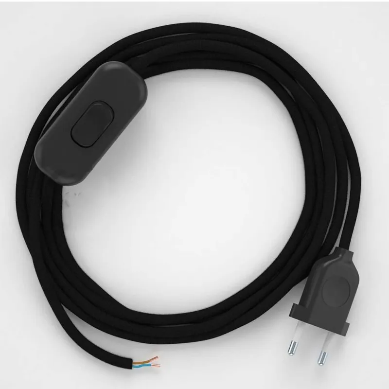 Cordon rond noir pour lampe