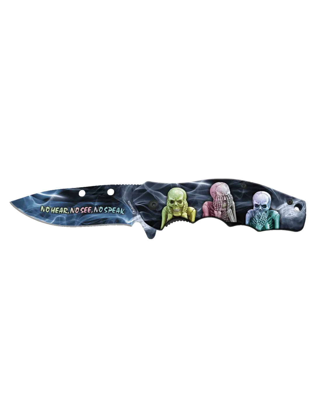 Couteau de poche 3 crânes (20 cm.) ⚔️ Boutique Épées