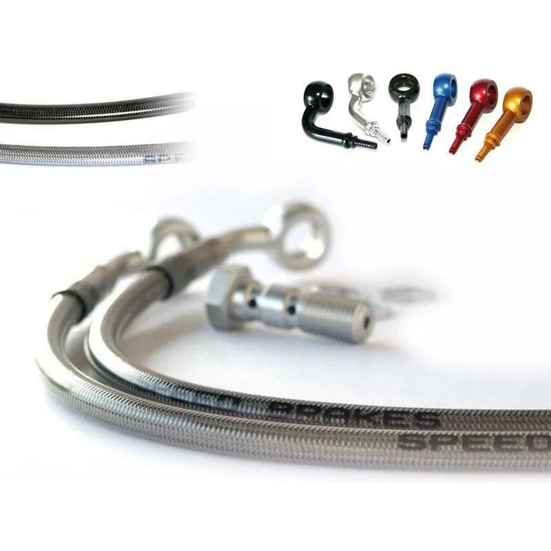 Durite de frein avant d'aviation SPEEDBRAKES carbone/raccord or Ducati 888 STRADA