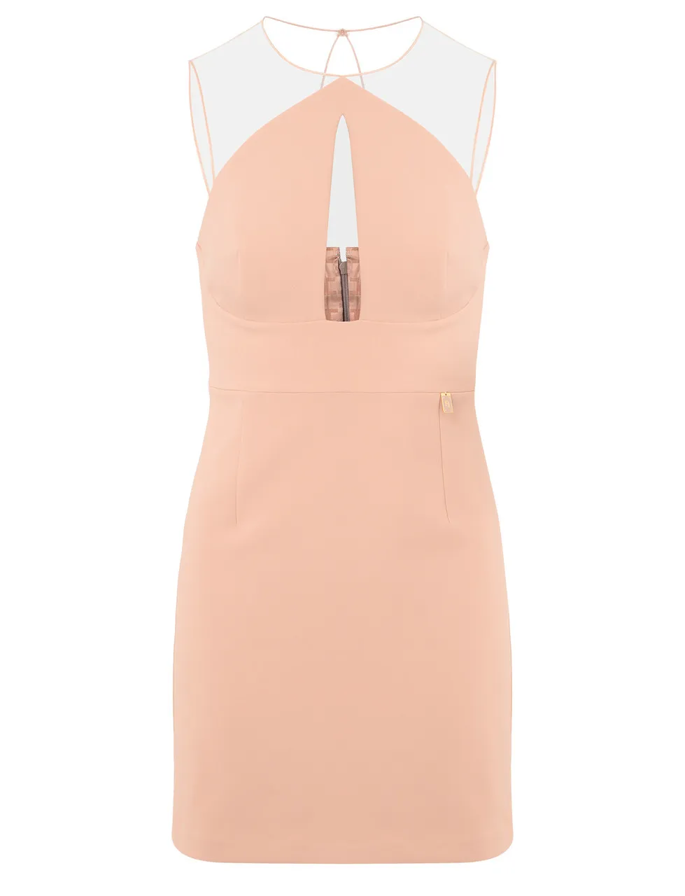 Elisabetta Franchi Mini-robe en crêpe stretch de couleur nude