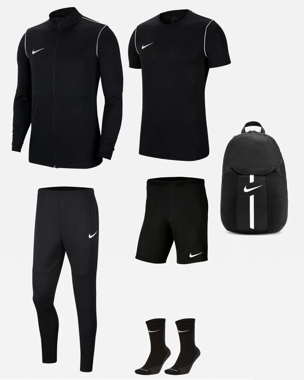 Ensemble Nike Park 20 pour Homme. Survêtement + Maillot + Short + Chaussettes + Sac (6 pièces)