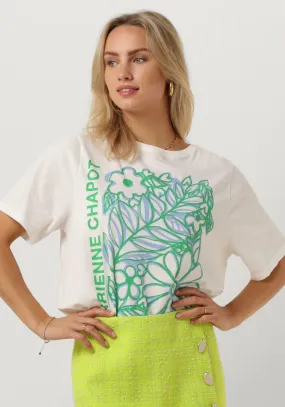fabienne chapot t-shirt fay bloom green t-shirt écru