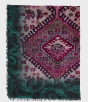 GERARD DAREL- ECHARPE FUSHIA VERTE REF: DEBORAH