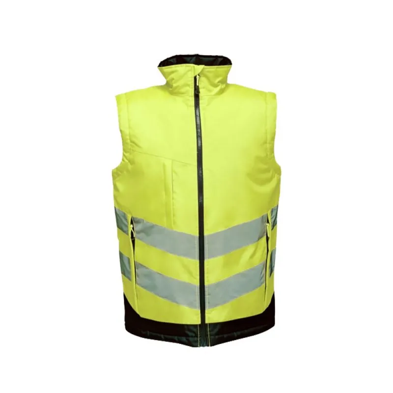 Gilet sans manche haute visibilité matelassé imperméable polyester 200 grs-m2 Hi-vis pro insulated unisexe Regatta