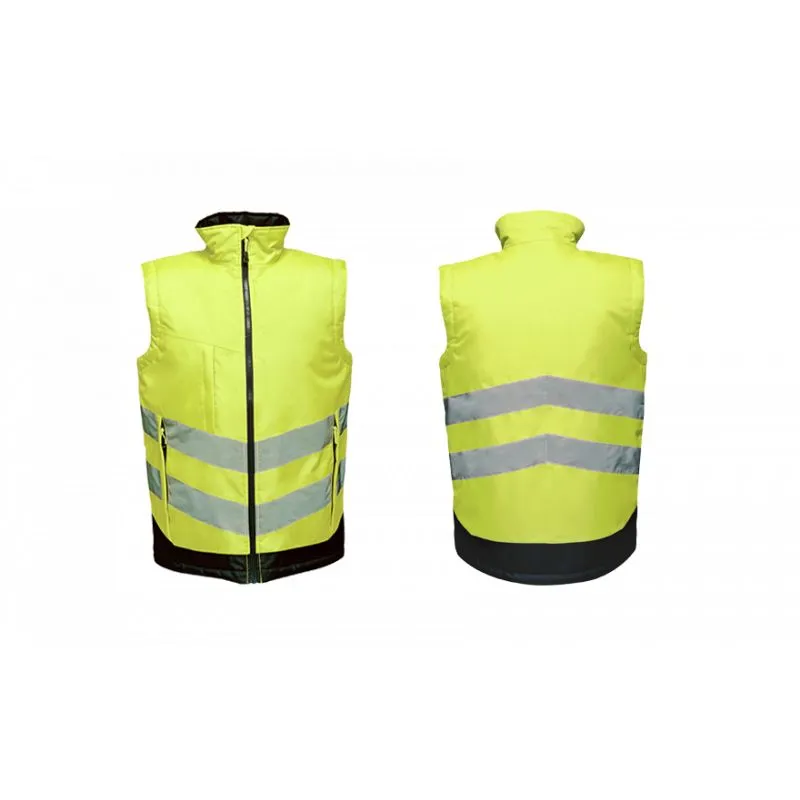 Gilet sans manche haute visibilité matelassé imperméable polyester 200 grs-m2 Hi-vis pro insulated unisexe Regatta