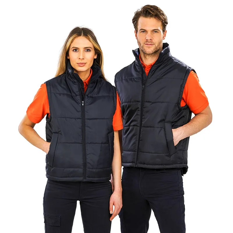 Gilet sans manche matelassé simple col montant polyester ouatine 130 grs-m2 unisexe Result