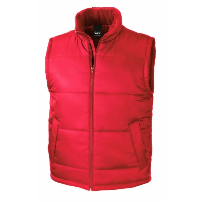 Gilet sans manche matelassé simple col montant polyester ouatine 130 grs-m2 unisexe Result