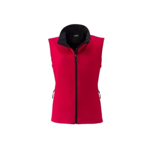 Gilet sans manches micropolaire softshell - JN1127 - rouge - Femme