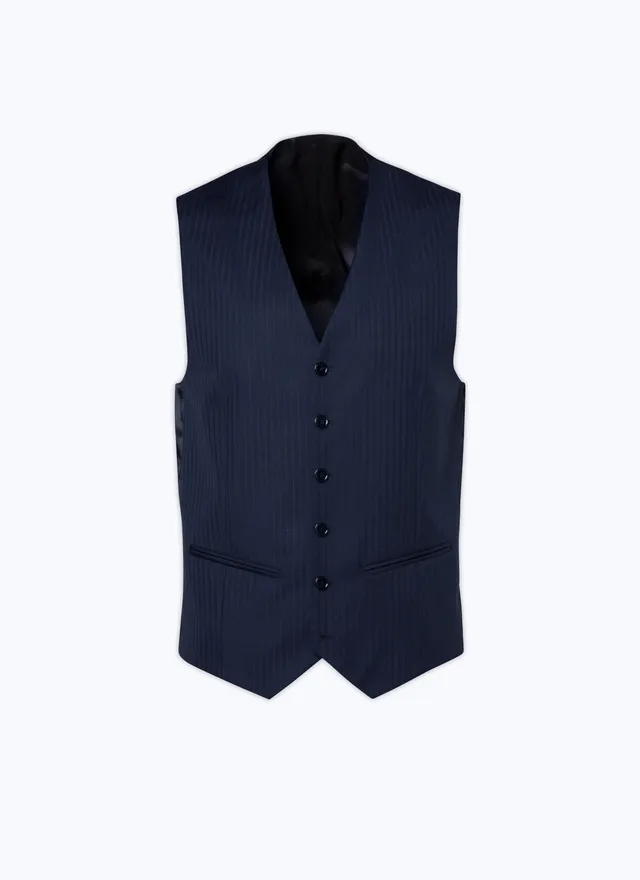 Gilet Séparable Bleu Marine Rayé Homme - Fursac - G3BILG-DC10-D030