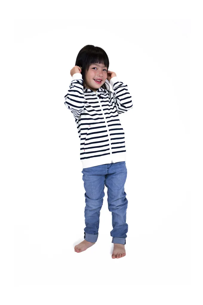 Gilet zippé rayé enfant | Mousqueton