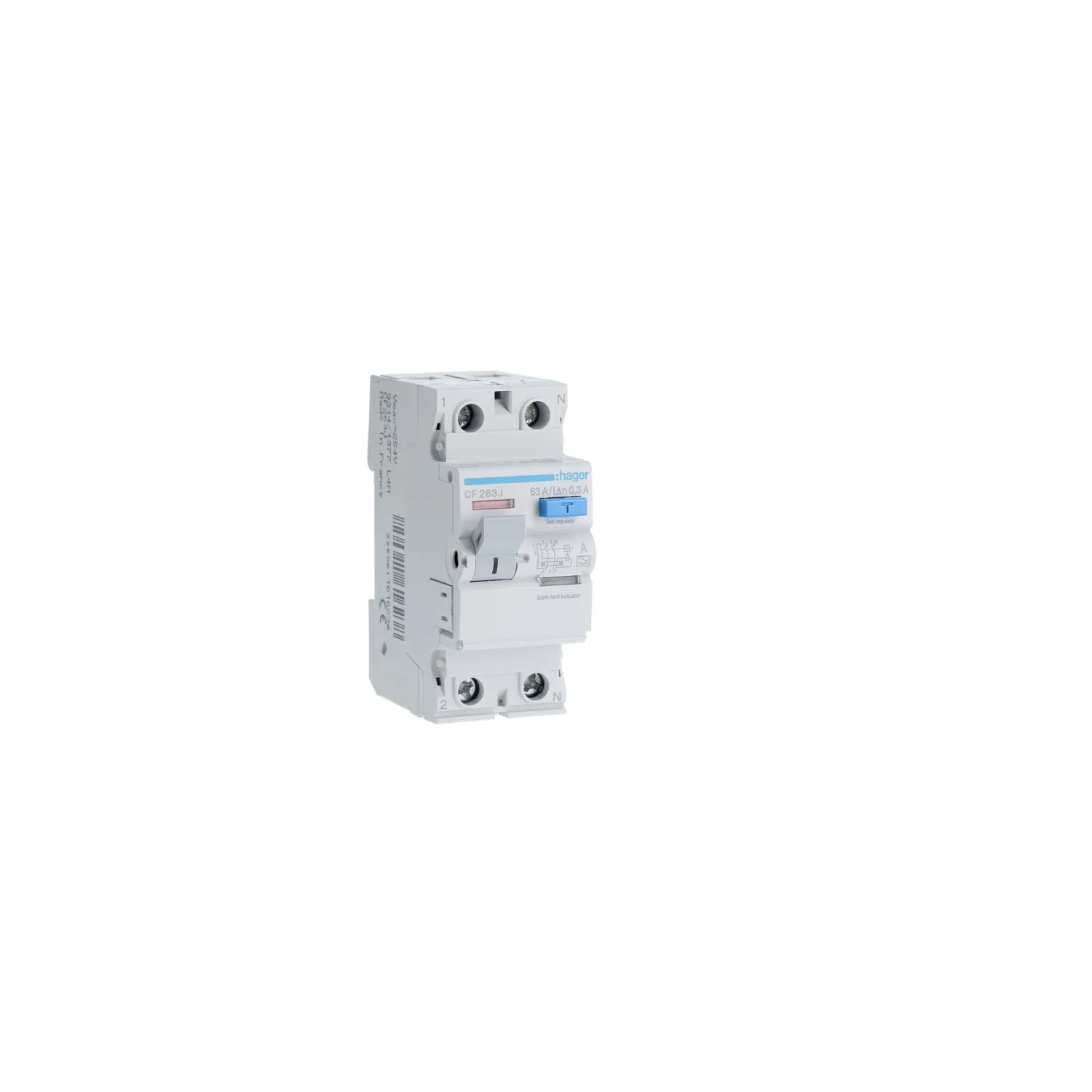 Hager CF263J Interrupteur différentiel 2P 63A 300mA | Type A