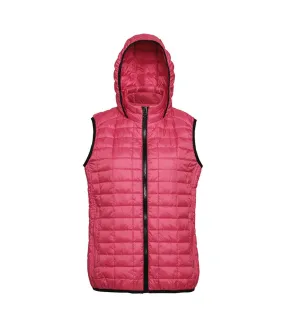 Honeycomb gilet sans manche zippée femme rouge 2786