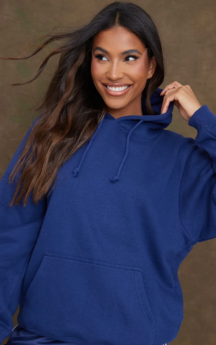 Hoodie en sweat bleu marine oversize