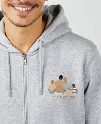 Hoodie enfant Famille de dos personnalisé