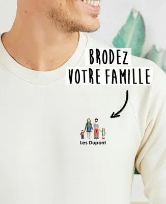 Hoodie homme Famille brodé personnalisé