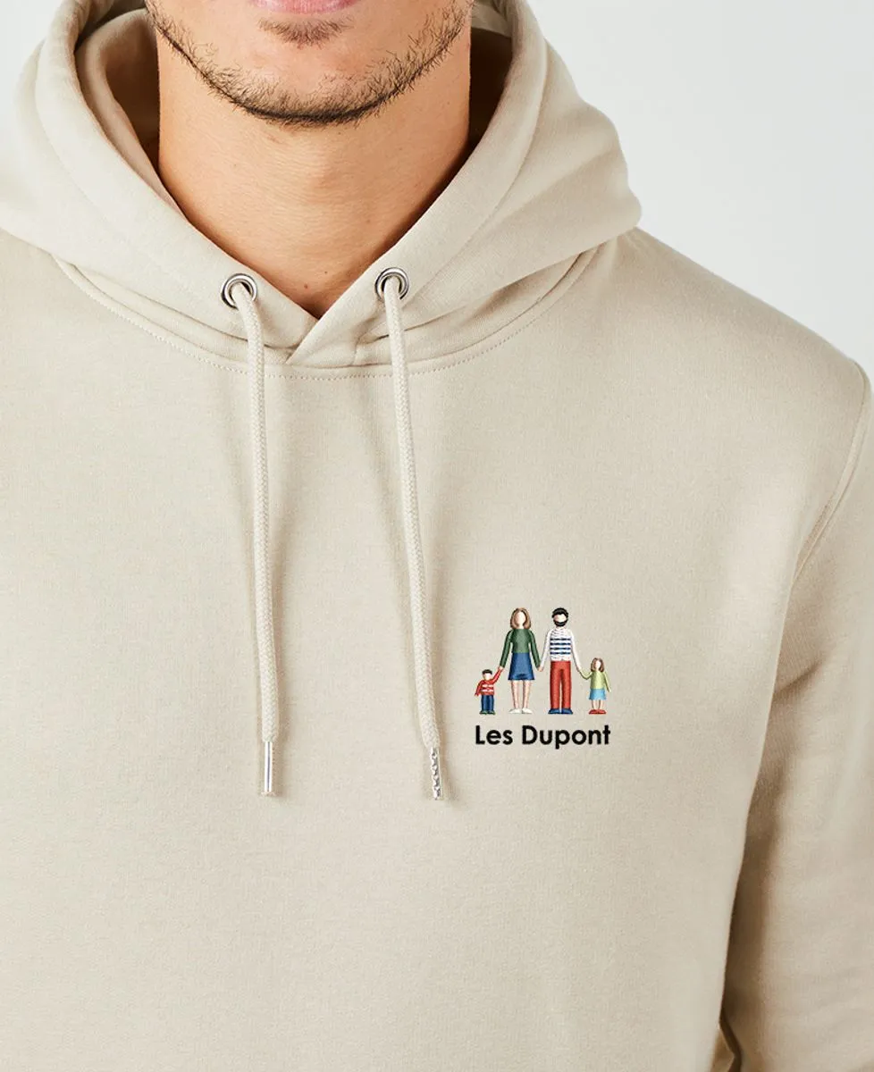 Hoodie homme Famille brodé personnalisé