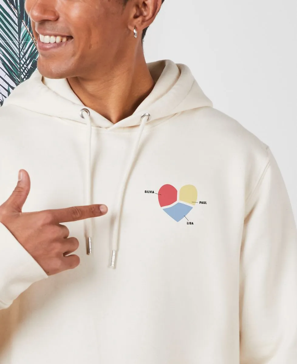 Hoodie homme Fractions de coeur personnalisé