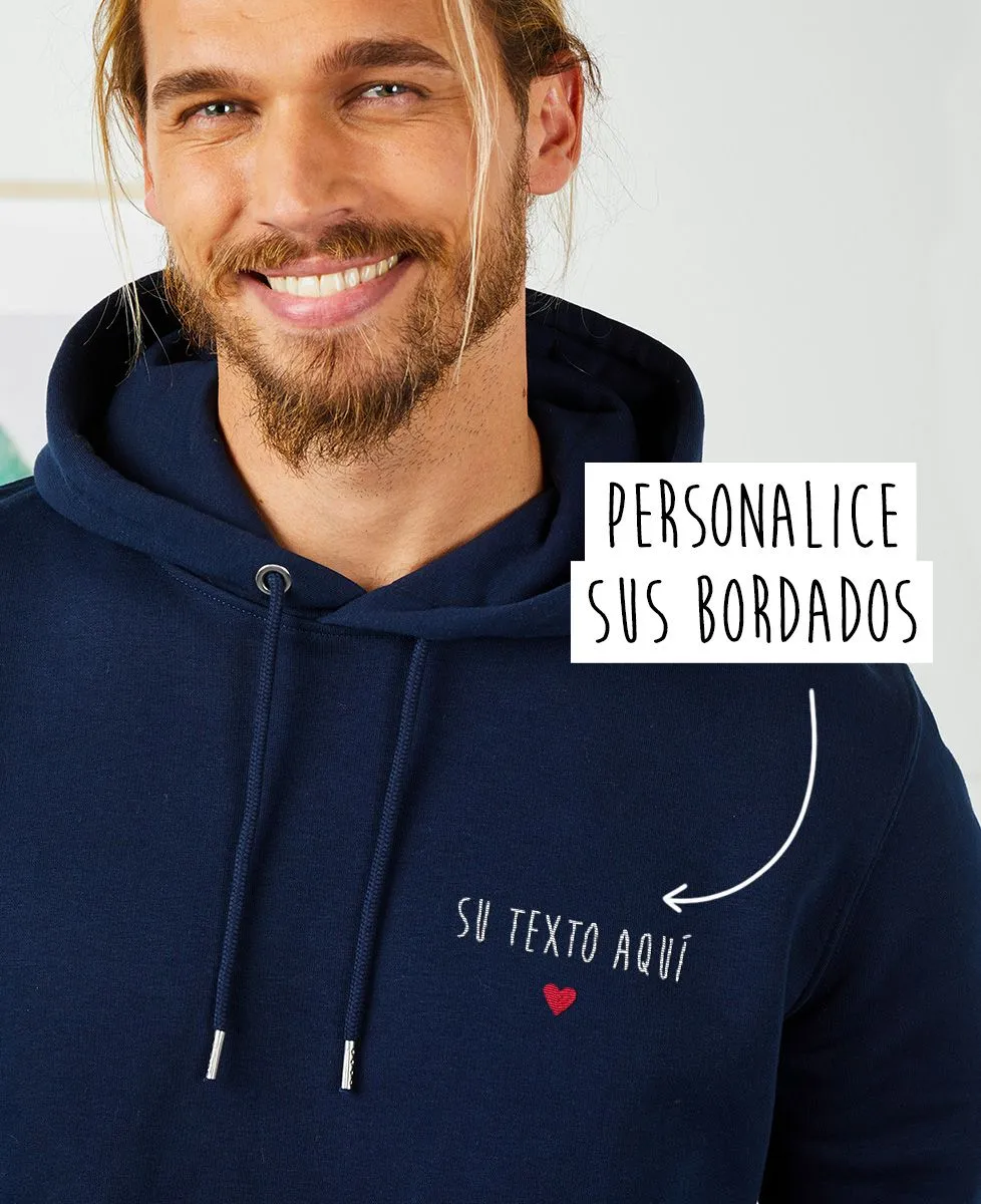 Hoodie homme Petit coeur brodé personnalisé