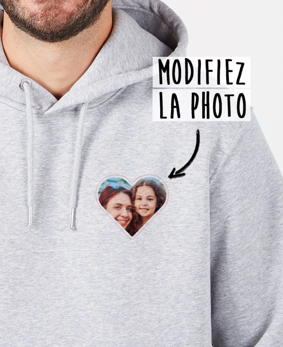 Hoodie homme Photo perso en coeur