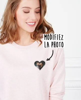 Hoodie homme Photo perso en coeur