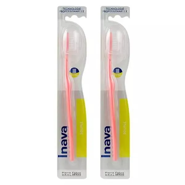 Inava Brosse à Dents 20 100 Souple Lot de 2